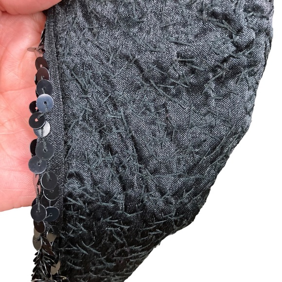 Peak Evenings Black Sequined Floor Length Dress Gown Sz 8 - Picture 11 of 16